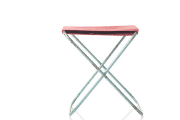 Simple folding canvas stool on white