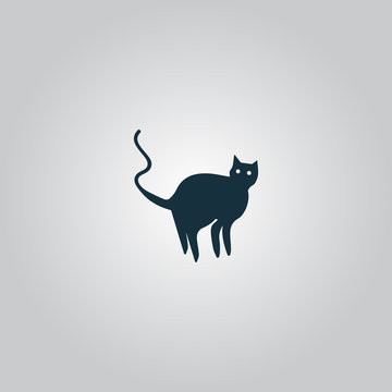 Evil Cat silhouette, vector