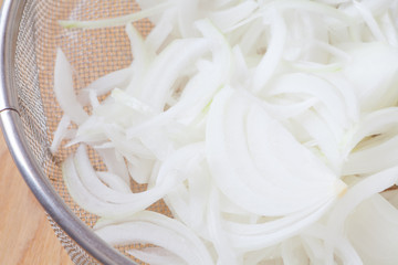 Close - up Fresh gold onion slice