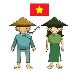 Character of vietnam vector cartoon