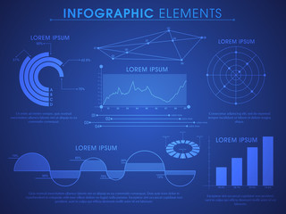 Set of statistical infographic elements for business.