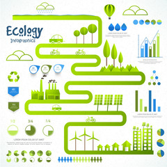 Set of ecology infographic elements.