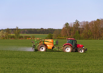 Tractor on a field.