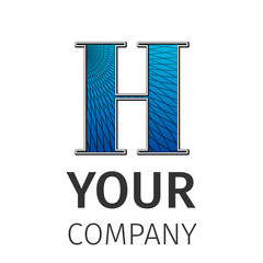 Abstract guilloche Logo, letter-H
