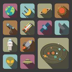 flat astronomy icon © taesmileland