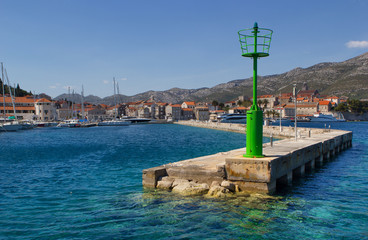 An entrance to the bay of Korcula island in Croatia