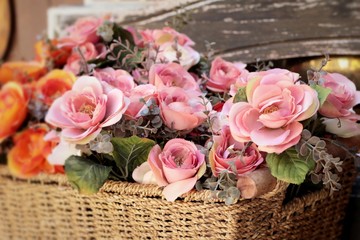 Beautiful rose of artificial flowers