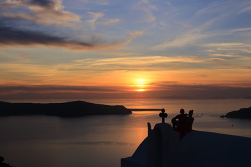 Naklejka na ściany i meble Santorini sunset
