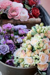 Beautiful rose of artificial flowers