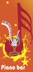 Naklejka premium Yellow music splash