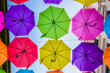 Beautiful colored umbrellas