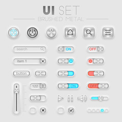 Brushed metal UI set