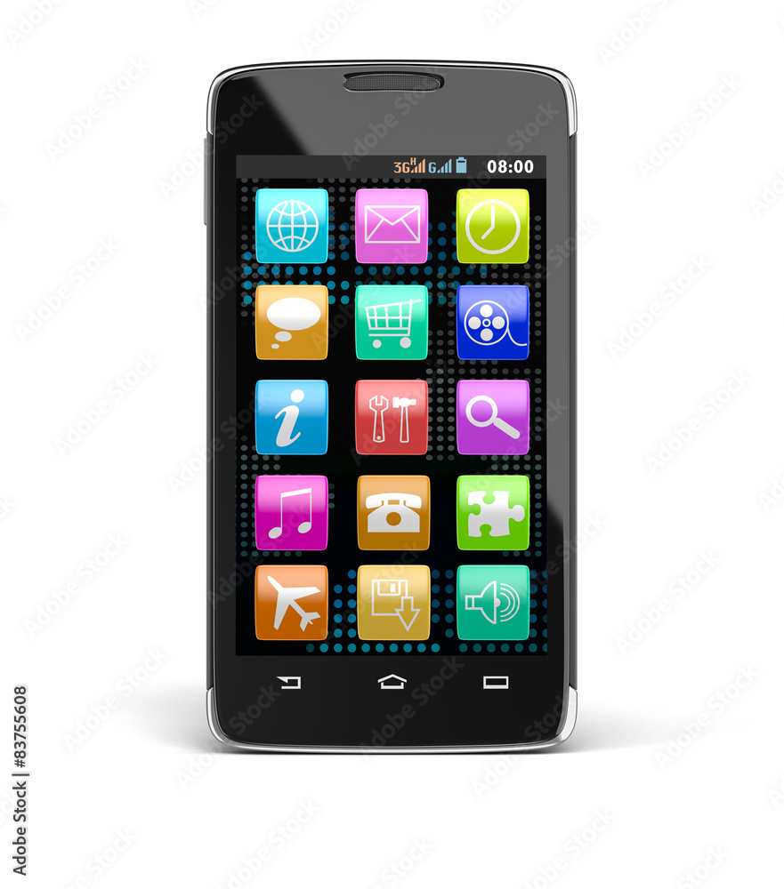 Poster touchscreen smartphone (clipping path included)