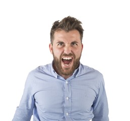Obraz premium Aggressive businessman screams