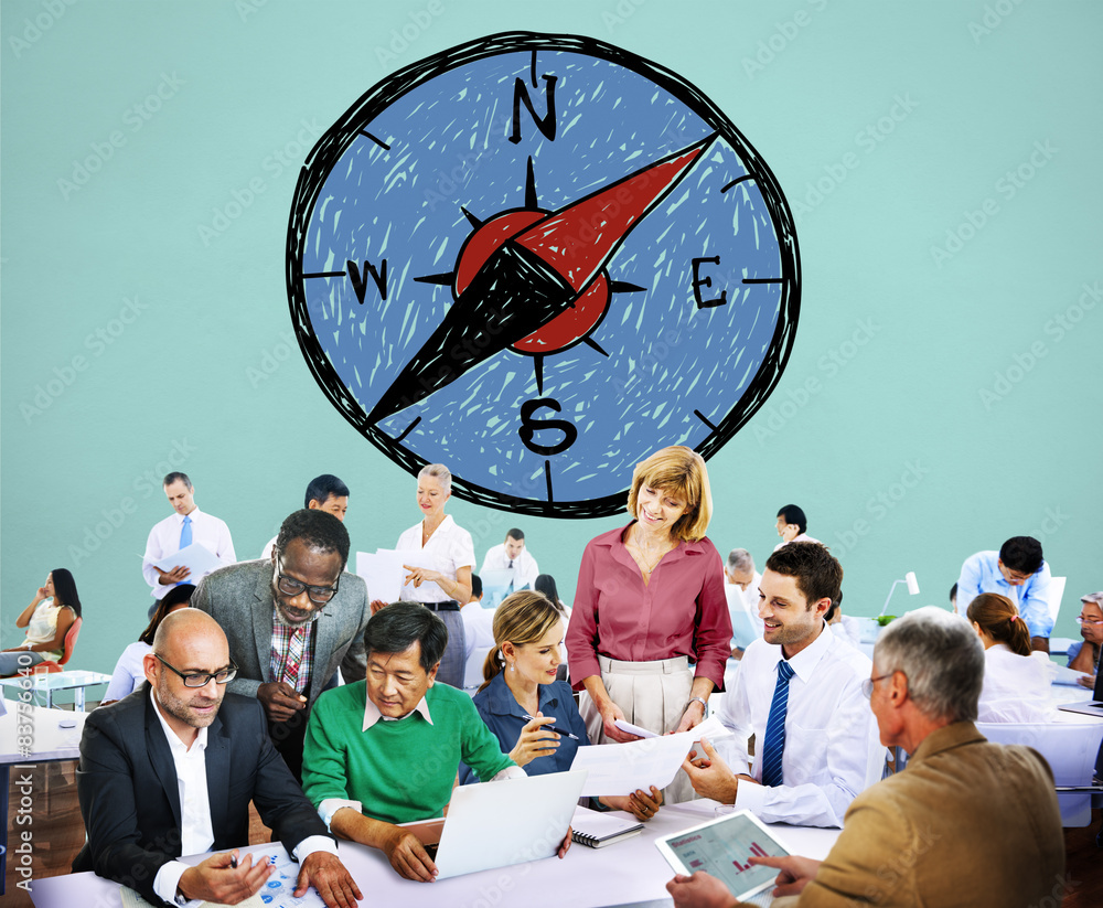 Poster conpass longtitude latitude navigation direction adventure conce