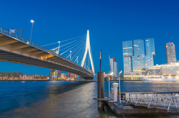 Rotterdam is a city defined by modern architecture - Night skyli