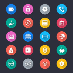 Financial management simple color icons