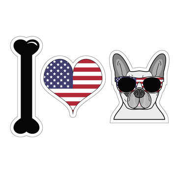 I love french bulldog with american symbols 2