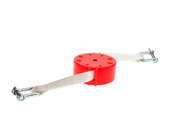 Close up tow cable for car isolated on white