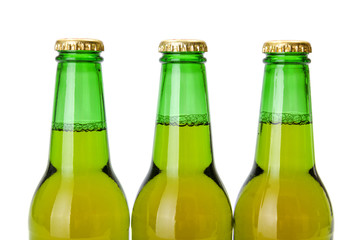 Green beer bottle necks