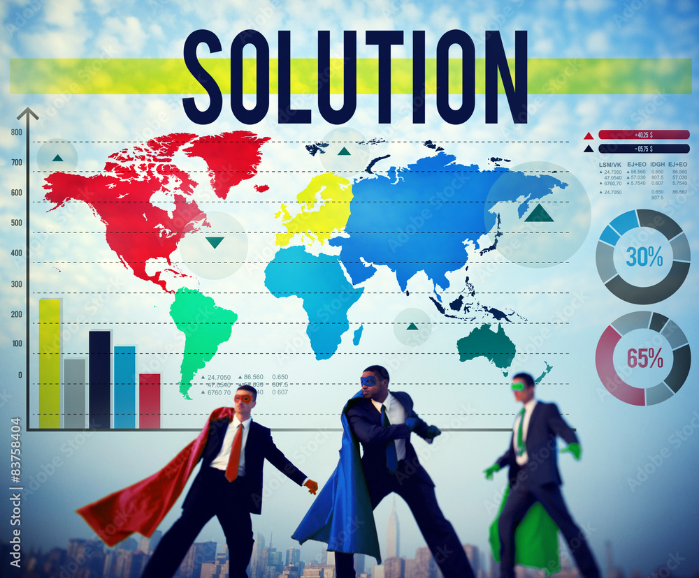 Poster solution problem solving decision answers concept