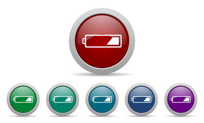 battery vector icons set