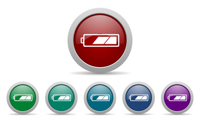 battery vector icons set