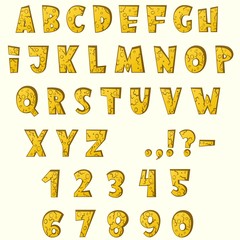 Cartoon stone cracked font