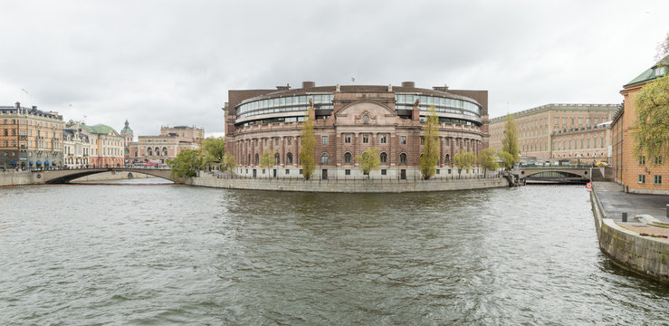 Riksdaghuset p&aring; Helgeansholmen i Stockholm