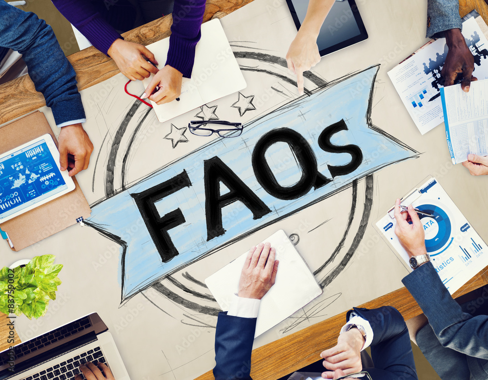 Poster faq frequently asked questions guidance explanation concept