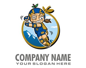 women's skate character logo image vector