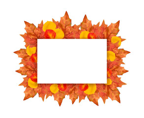 Autumn leaves frame. 