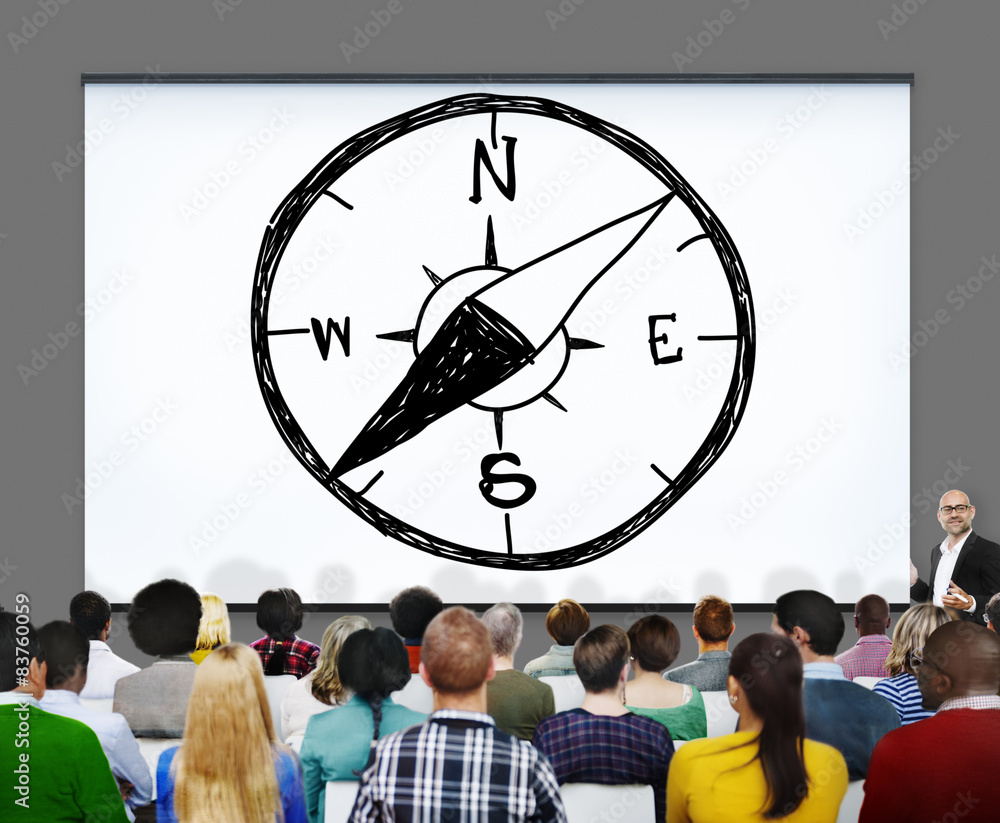 Poster conpass longtitude latitude navigation adventure concept