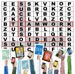 Success Crossword Puzzle Words Achievement Game Concept