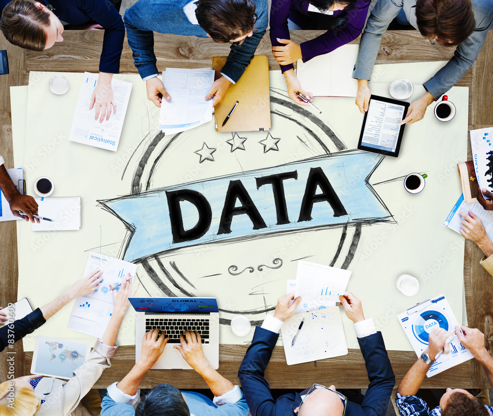 Poster data analysis online information internet networking concept