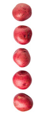 Red potato over white background