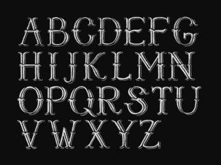 Obraz premium Alphabet hand-drawn on chalkboard