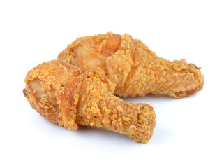 fried chicken on white background