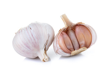 garlic on white background