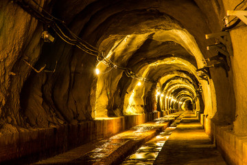 dark tunnel with light