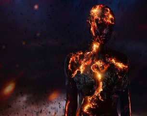 Creature made from lava and fire