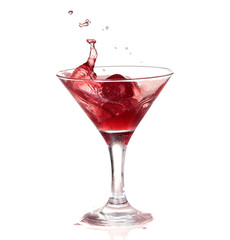 Wine collection - Splashing red wine in a glass. Isolated 