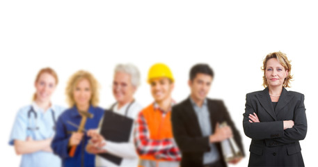 Team mit verschiedenen Berufen