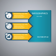 Colorful arrow number options banner. Vector illustration.