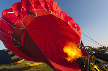 Inside in hot air ballon