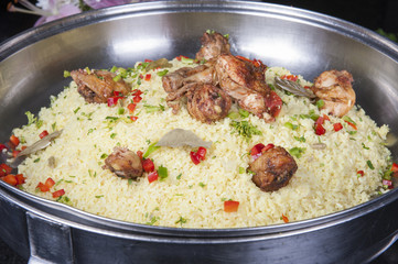 Oriental kabsa rice at a hotel restaurant buffet