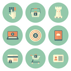 Set of Circle Security Icons