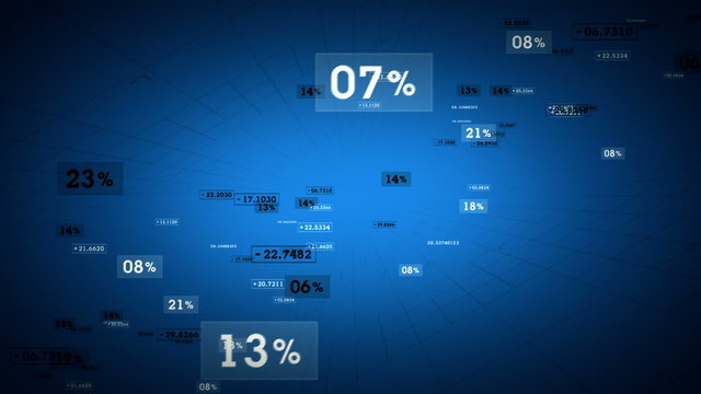 Percentages and Values Blue Rising