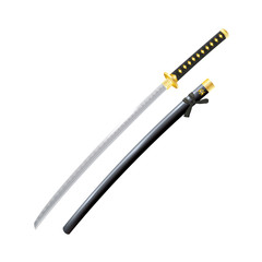 Realistic Samurai Sword and Scabbard