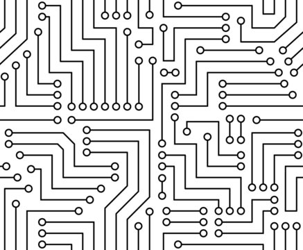 Black and White Printed Circuit Board